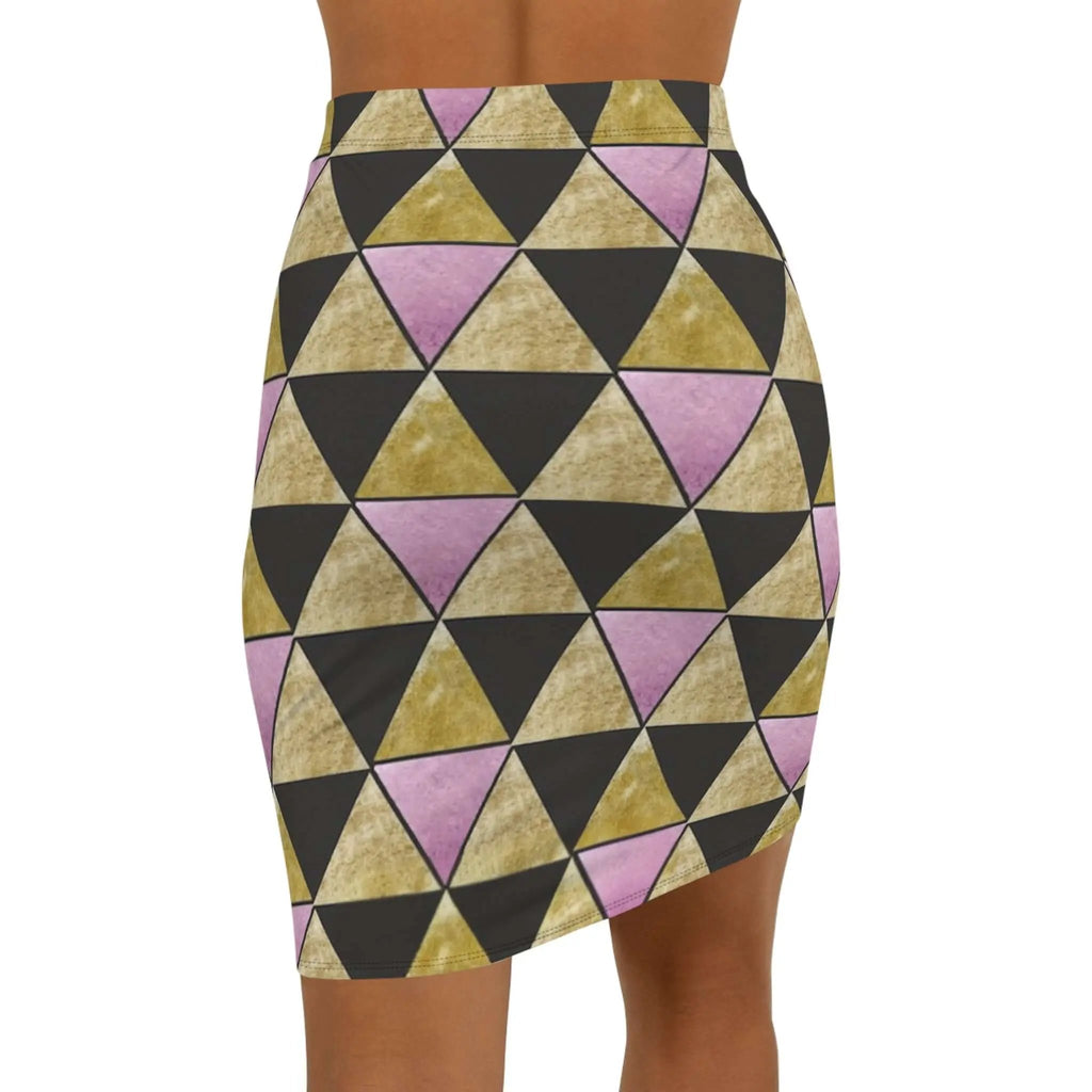 Like a star Stylish Mid-Waist Pencil Skirt with Geometric Pattern Printify