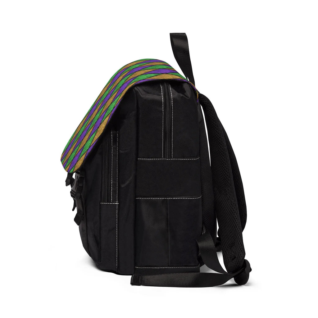 Black likes colors Vibrant Mardi Gras Backpack - Unisex Casual Shoulder Bag Printify