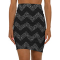 Black likes colors Chic Black and Silver Chevron Pencil Skirt Printify