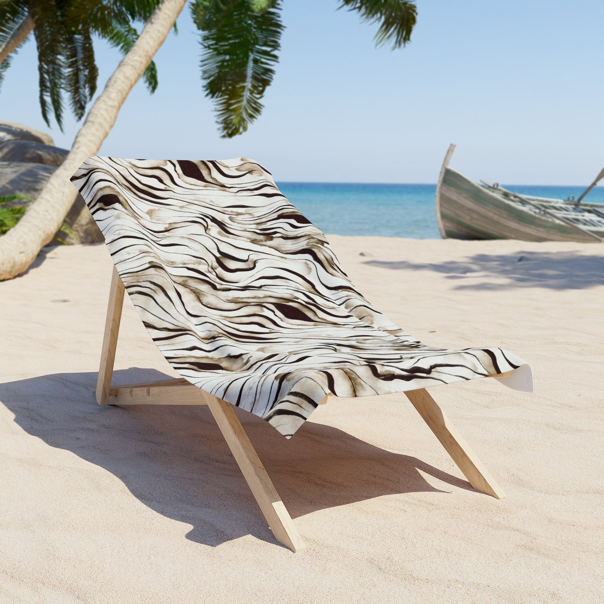 Abstract Marble Swirl Beach Towel