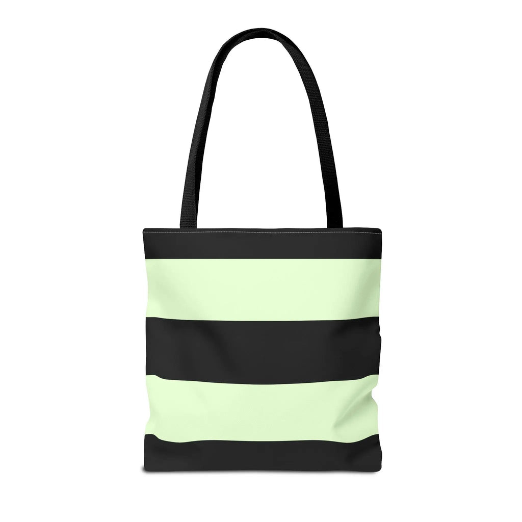 Like a star Stylish Stripe Tote Bag - Modern Black and Mint Design for Everyday Use Printify