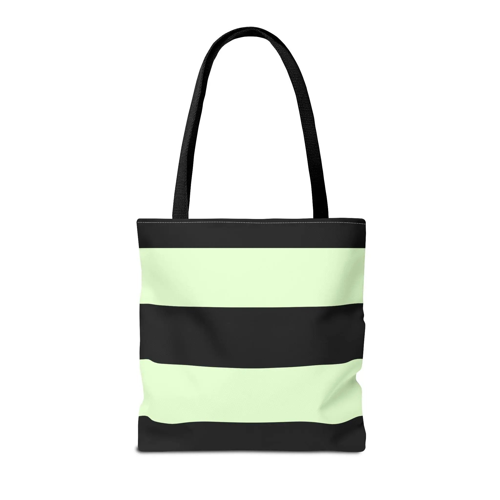 Like a star Stylish Stripe Tote Bag - Modern Black and Mint Design for Everyday Use Printify