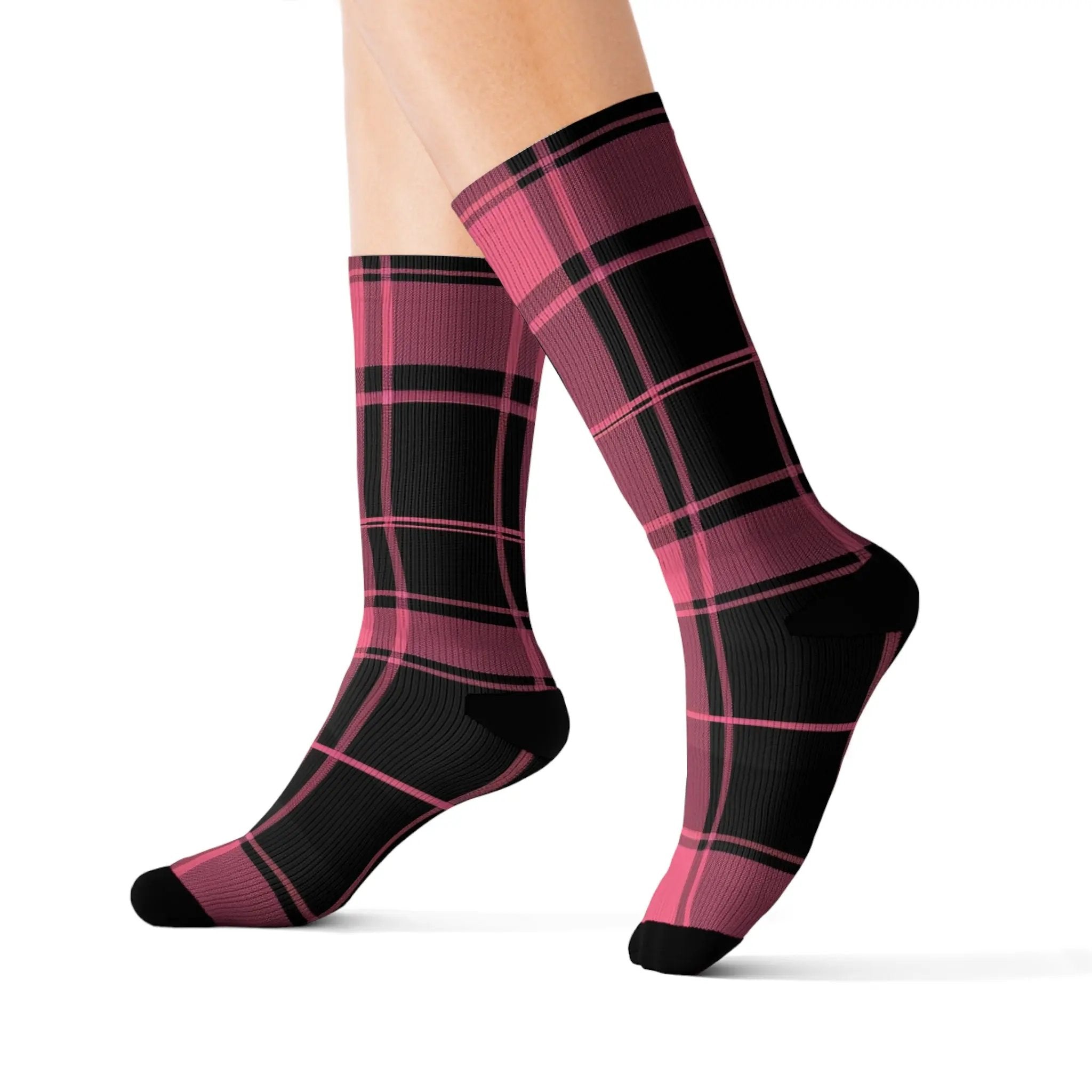 Plaid Pattern Sublimation Socks | Cozy Comfort, Fun Gift, Stylish Accessory, Perfect for Daily Wear, Trendy Sock Collection Printify