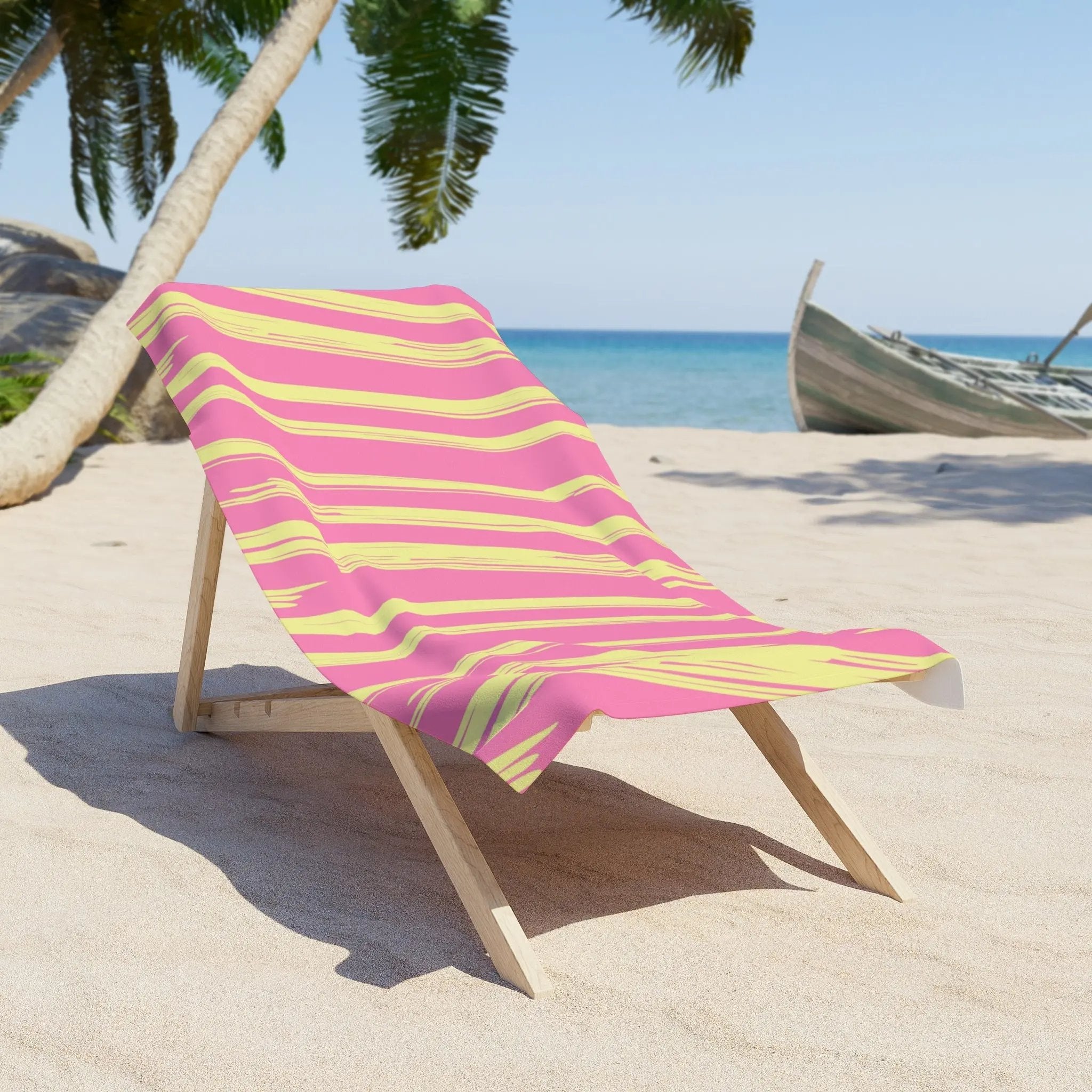 Vibrant Summer Striped Beach Towel - Perfect for Pool Parties and Beach Days Printify