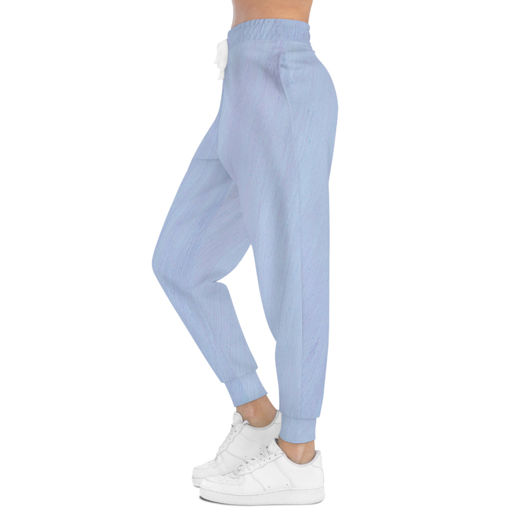 Light Blue Athletic Joggers — All-Over Print Comfort Pants
