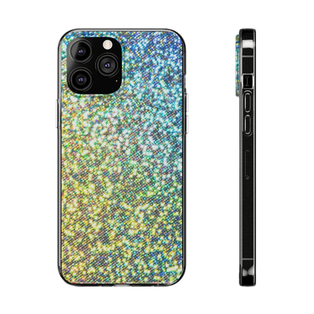 Like&Share Sparkling Clear Silicone Phone Case - Trendy Glitter Design for Stylish Protection Printify