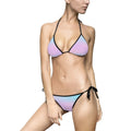 Like a star  Trendy Pink Striped Women's Bikini Swimsuit - Perfect for Beach Days & Pool Parties Printify