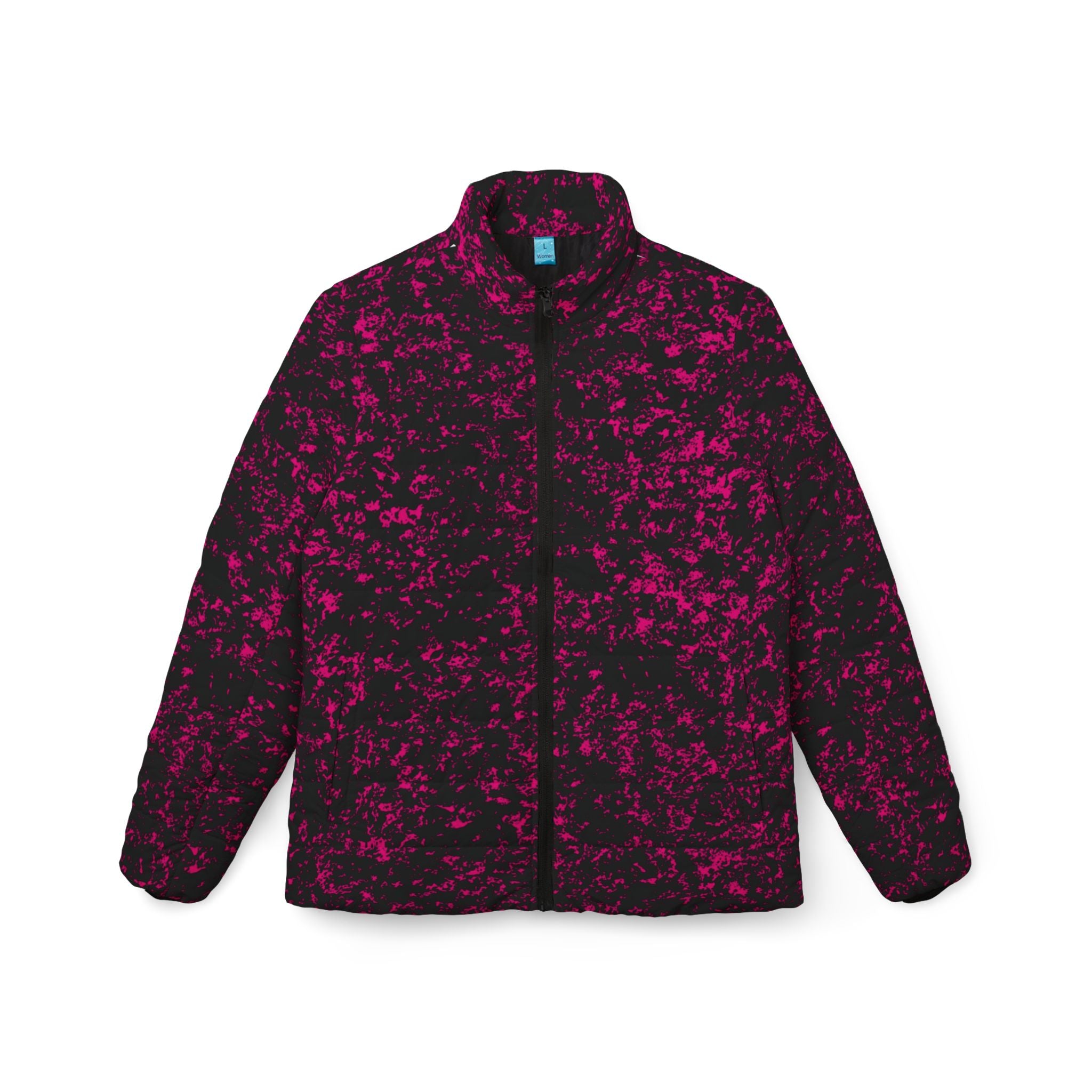 Women’s Puffer Jacket — Magenta Nebula All-Over Print