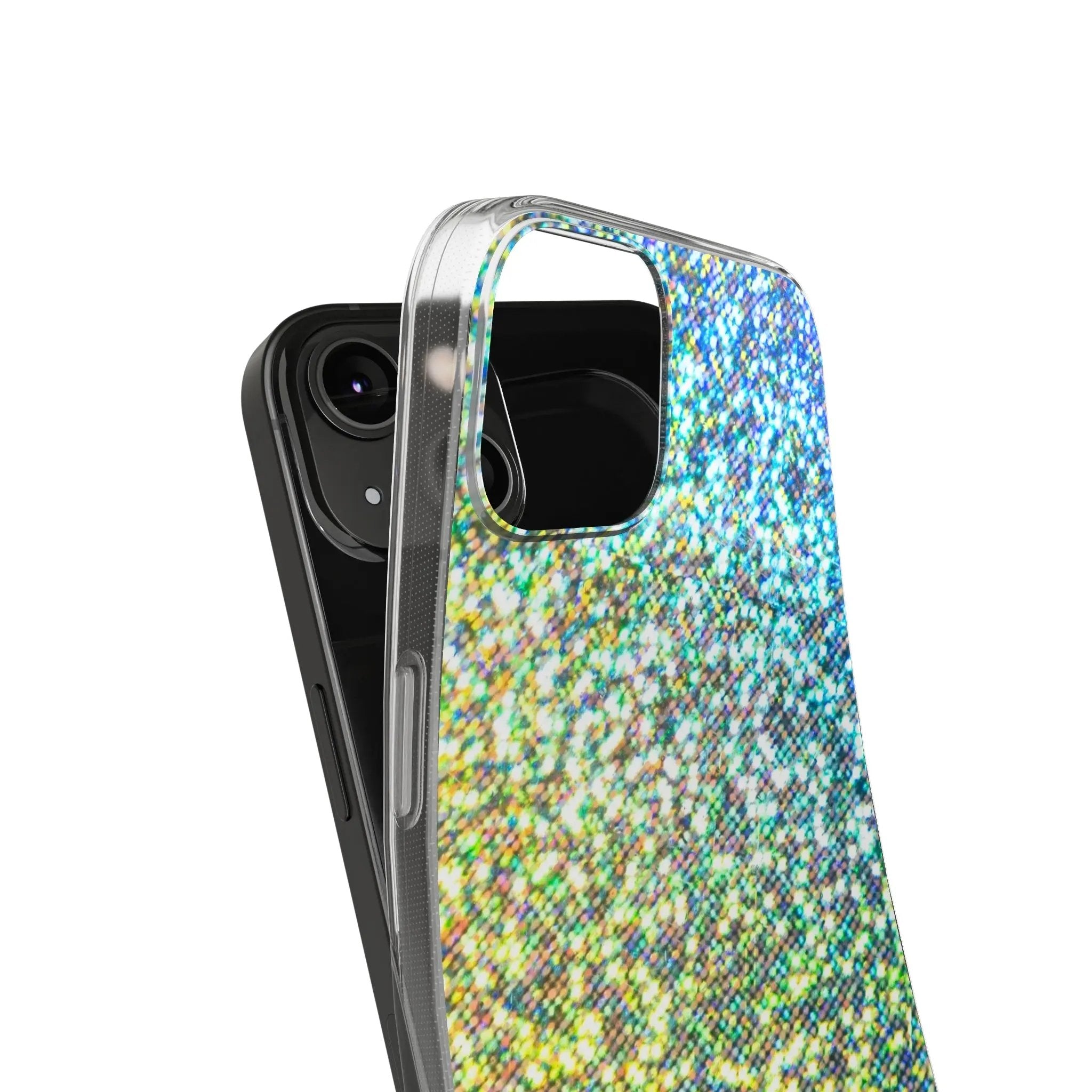 Like&Share Sparkling Clear Silicone Phone Case - Trendy Glitter Design for Stylish Protection Printify