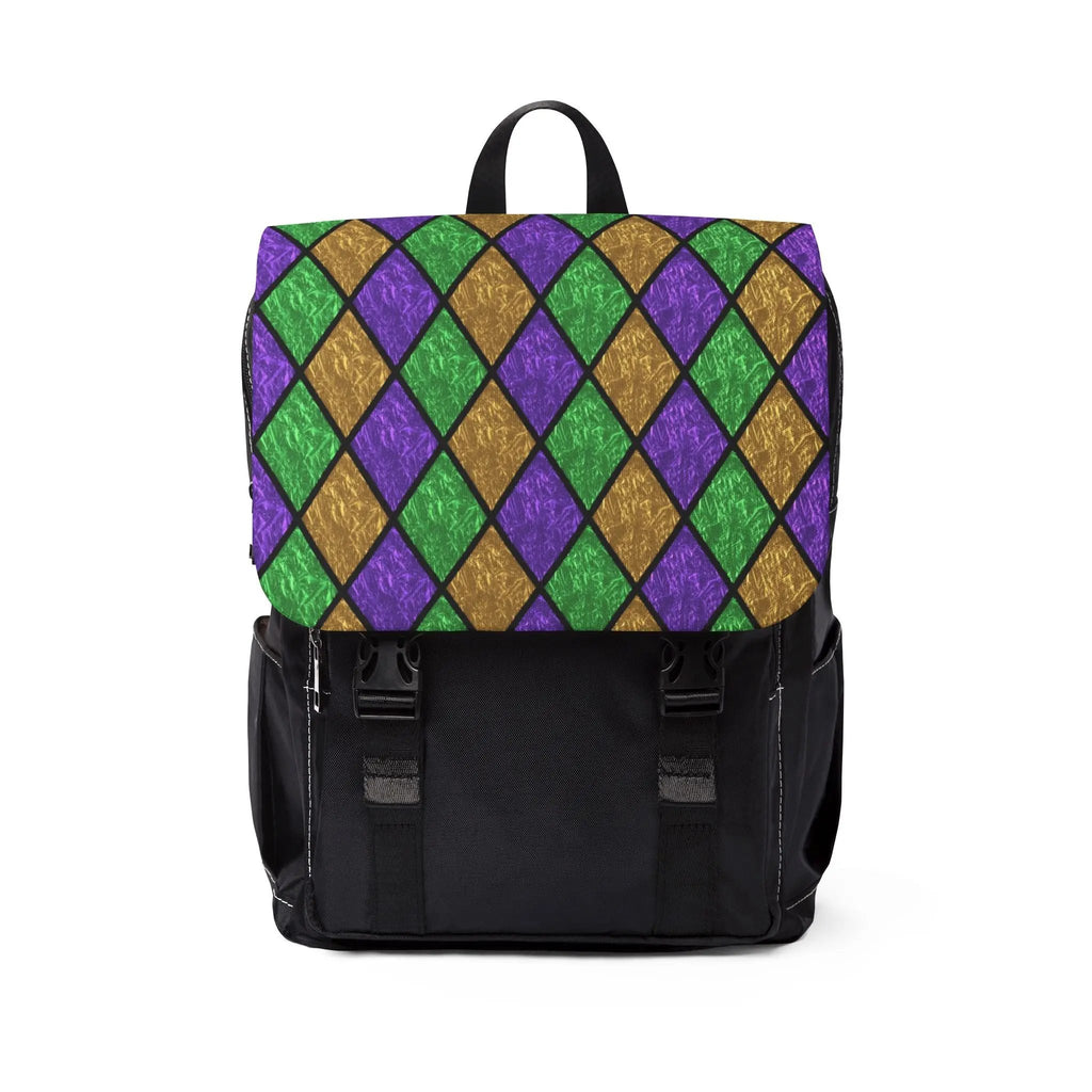 Black likes colors Vibrant Mardi Gras Backpack - Unisex Casual Shoulder Bag Printify