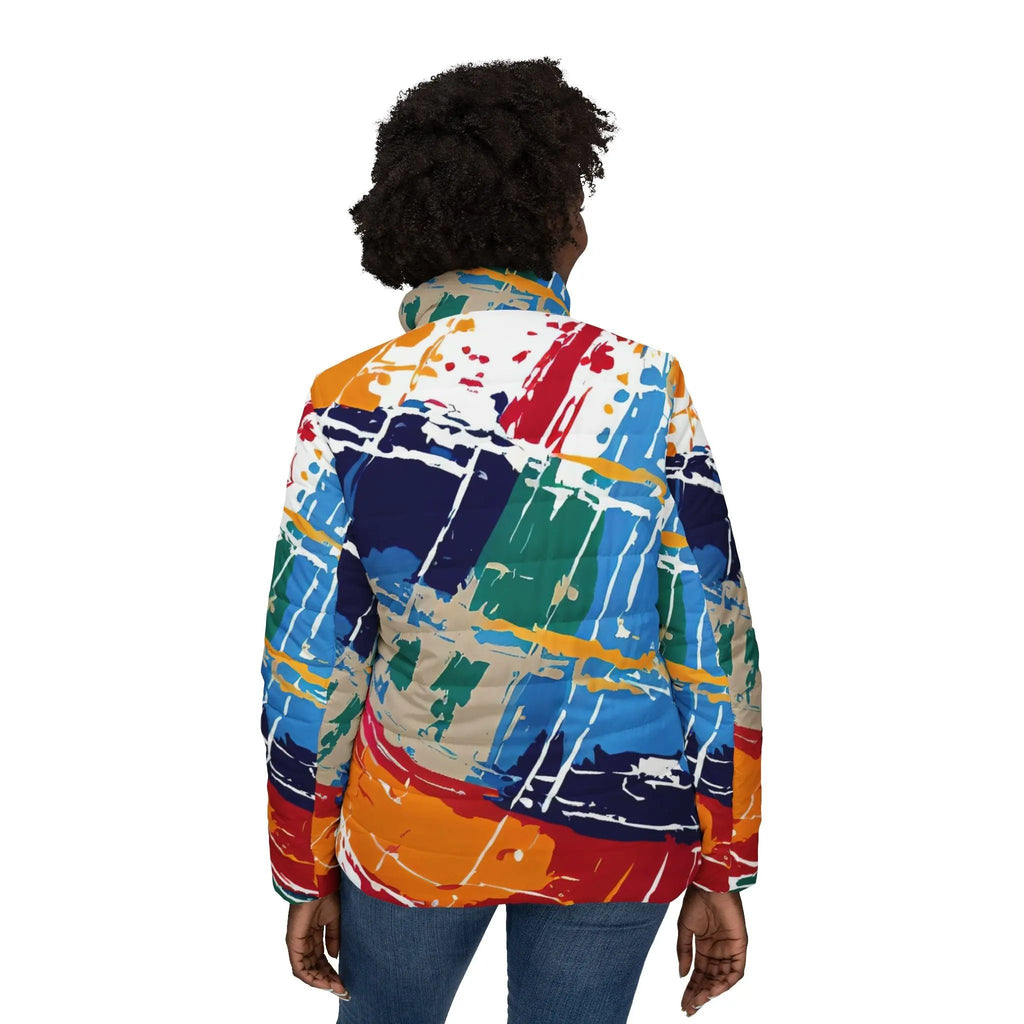 Like a star Colorful Women’s Puffer Jacket - Stylish & Warm Outerwear for Any Occasion Printify