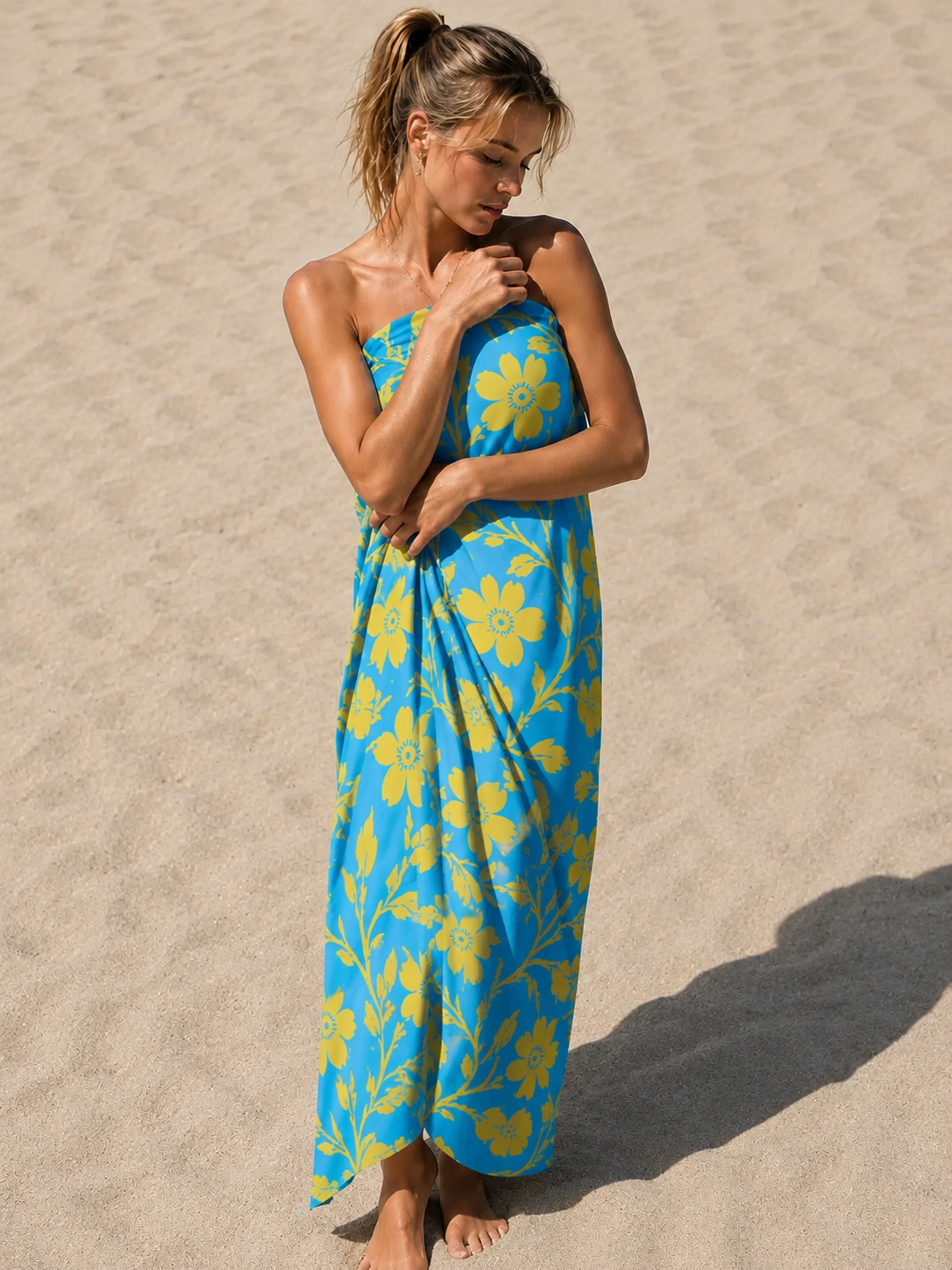 Tropical Yellow Floral Towel