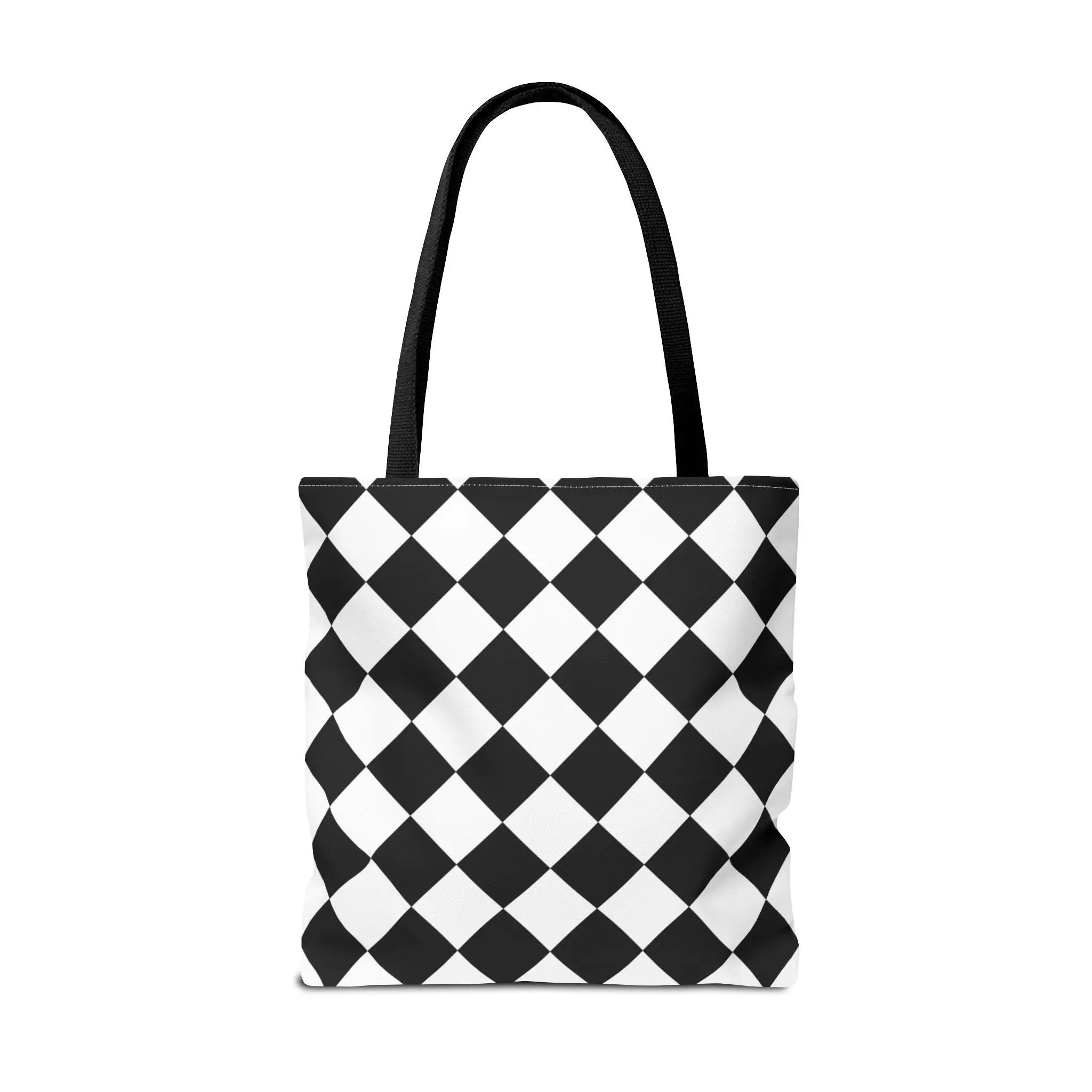 Like&Share Stylish Stripe Tote Bag - Modern Black and Mint Design for Everyday Use Printify