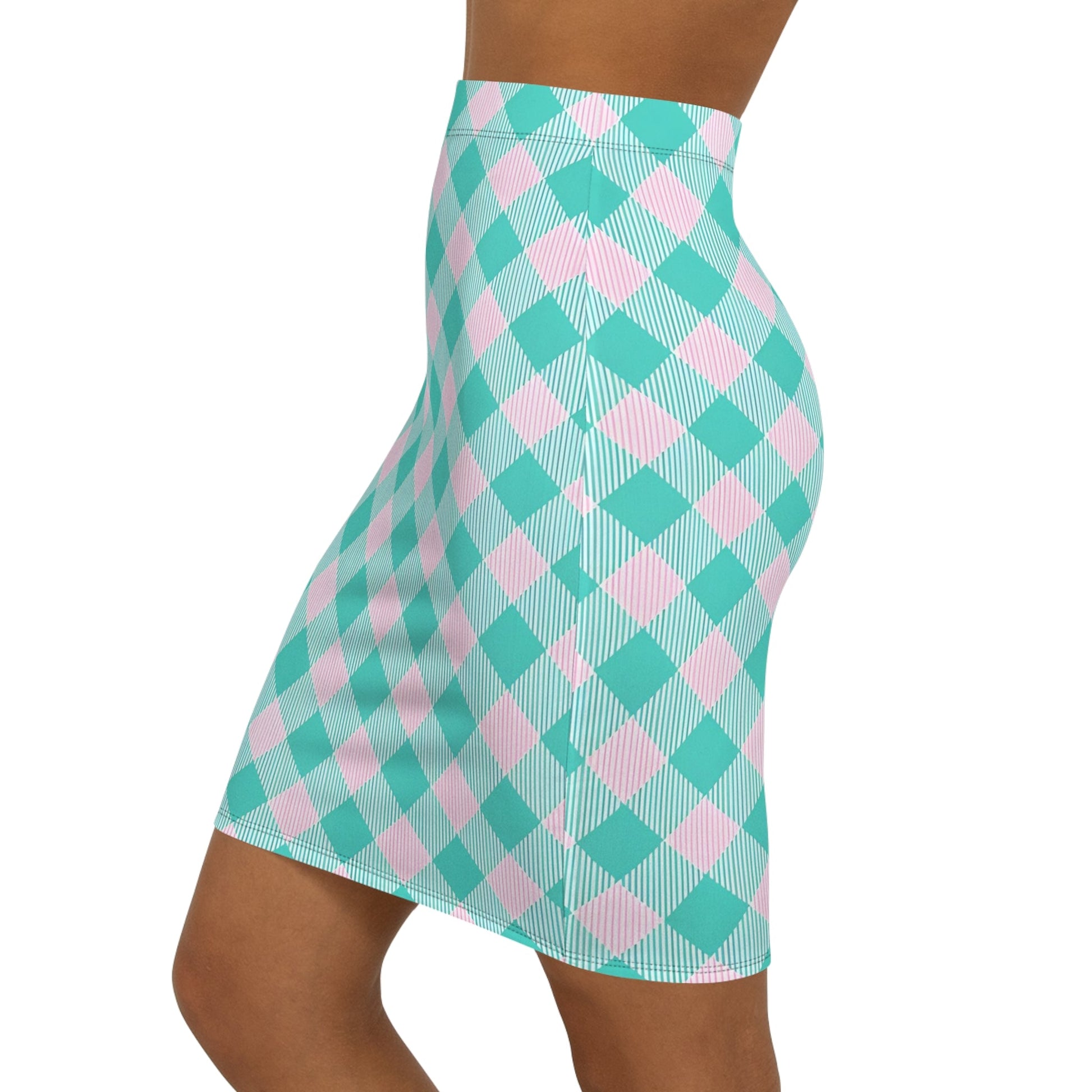 Chic Checkered Pencil Skirt, Elegant Office Wear, Stylish Date Night Outfit, Trendy Skirt for Women, Versatile Everyday Fashion Printify
