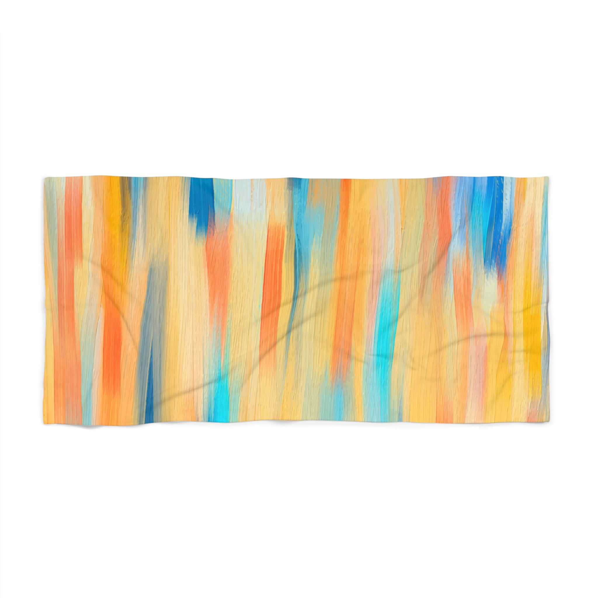 Tropical Sunset Stripe Beach Towel