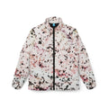 Pink Marble Print Puffer Jacket