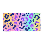 Neon Rainbow Leopard Beach Towel