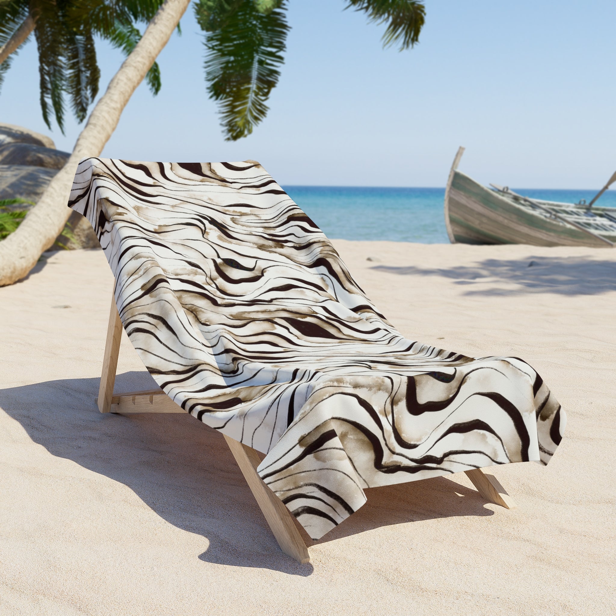 Abstract Marble Swirl Beach Towel