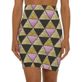 Like a star Stylish Mid-Waist Pencil Skirt with Geometric Pattern Printify