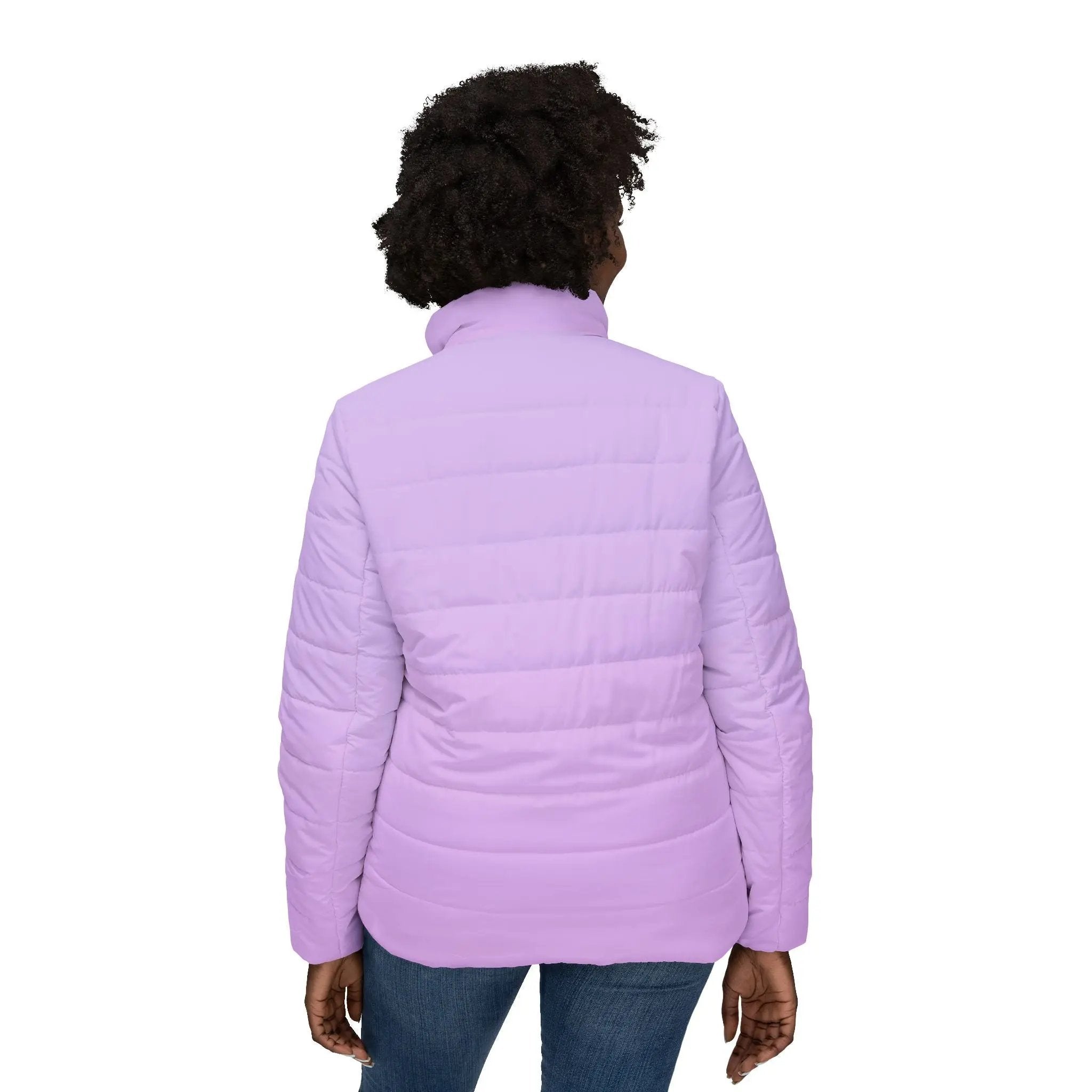Like a star Elevate Your Style: Women’s Lightweight Lavender Puffer Jacket Printify