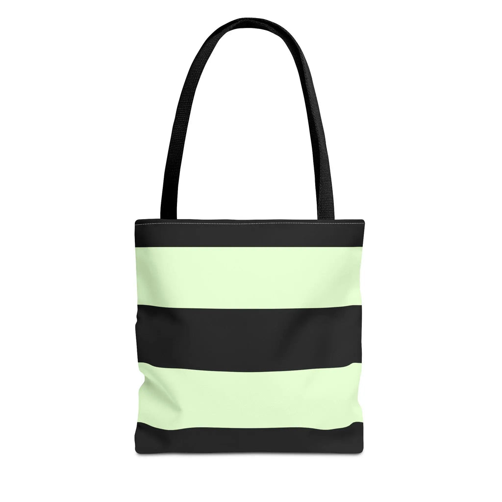 Like a star Stylish Stripe Tote Bag - Modern Black and Mint Design for Everyday Use Printify