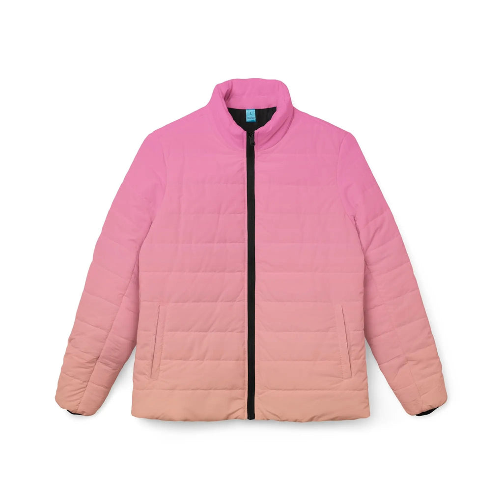 Like a star Trendy Women’s Gradient Puffer Jacket - Stylish Pink Ombre Outerwear for Fall & Winter Printify