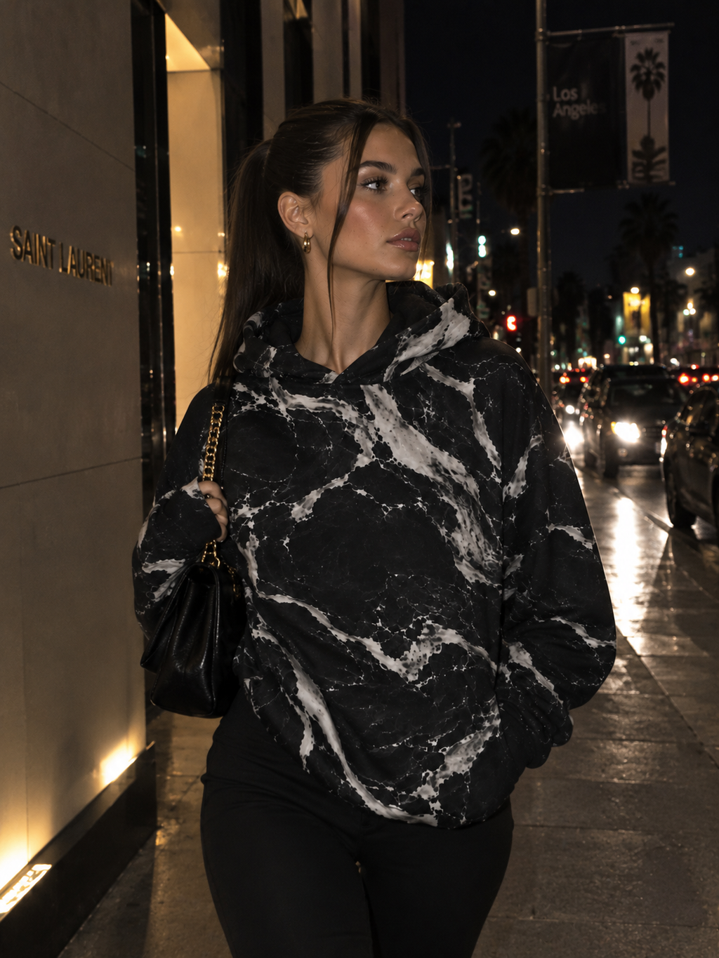 Midnight Marble Hoodie
