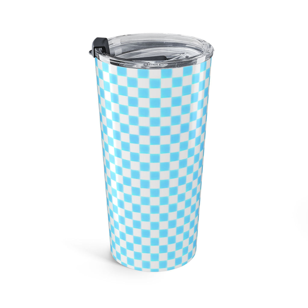Sky Blue Checker Tumbler