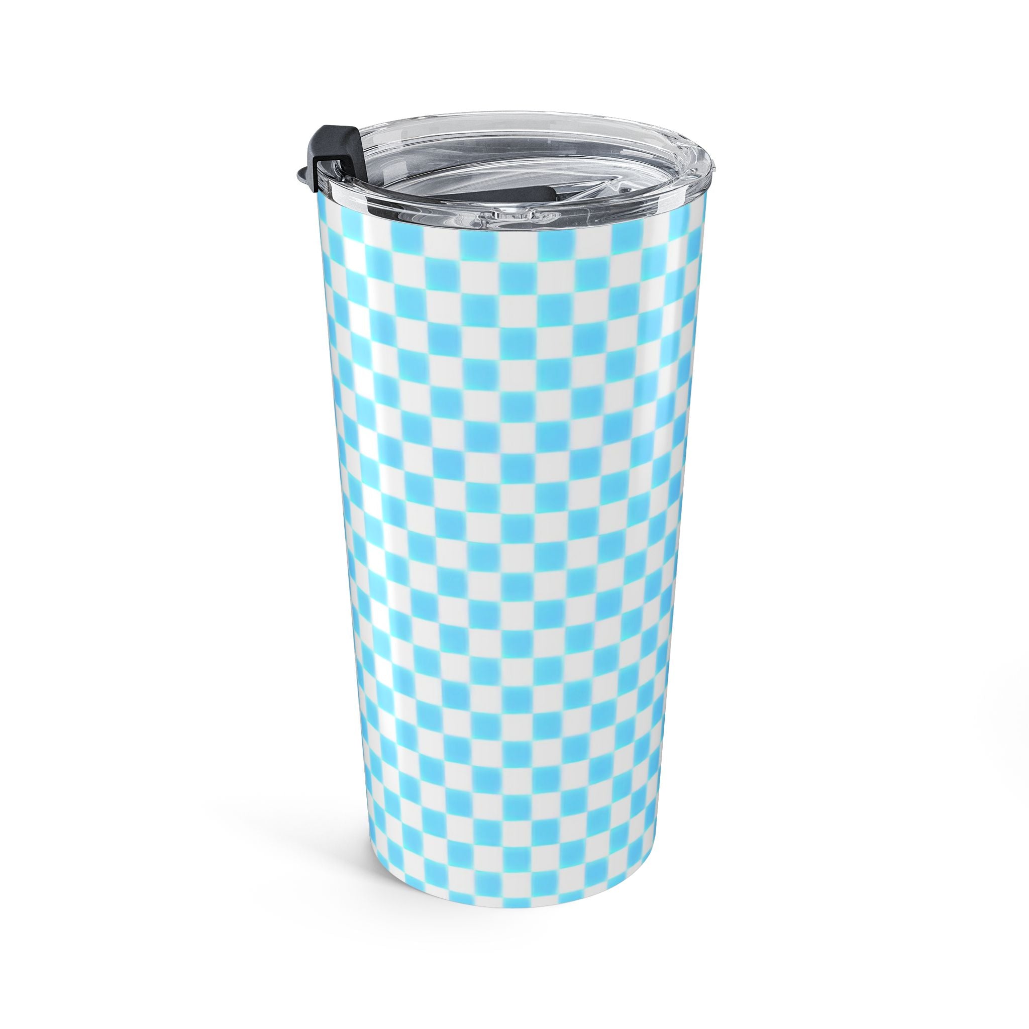 Sky Blue Checker Tumbler