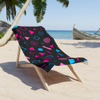 Retro Neon Geometric Towel