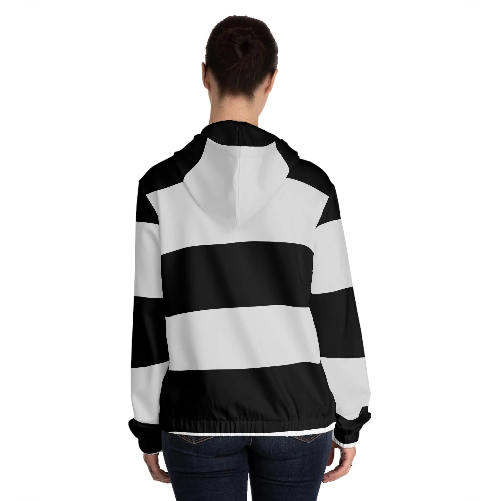 Black likes colors Chic Striped Women's Full-Zip Hoodie - Stylish Comfort for Everyday Wear Printify