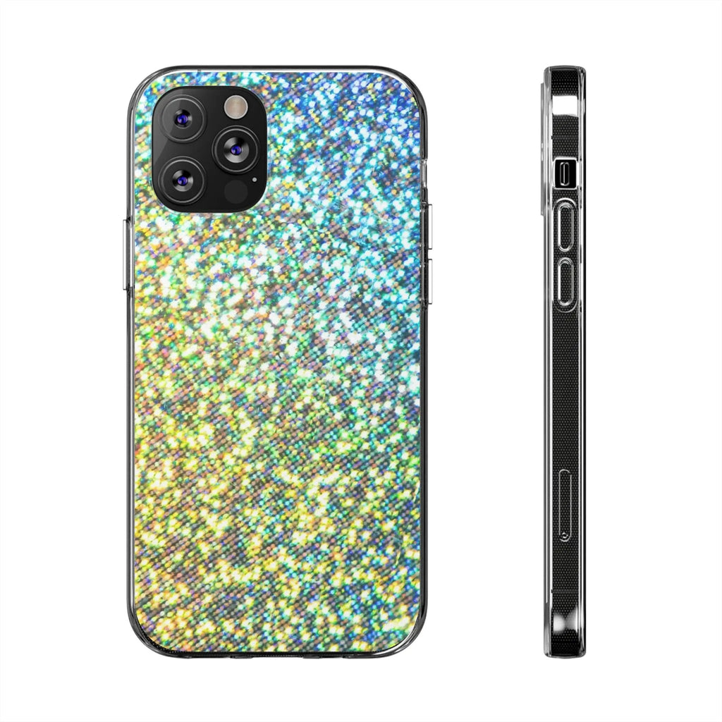 Like&Share Sparkling Clear Silicone Phone Case - Trendy Glitter Design for Stylish Protection Printify