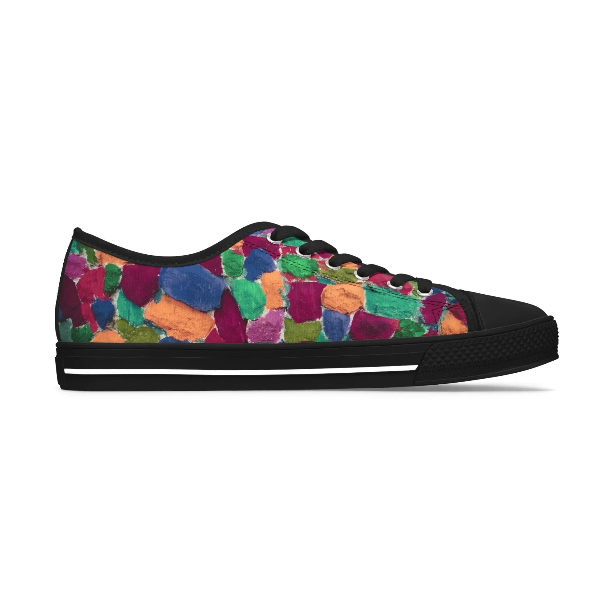 Colorful Mosaic Women's Low Top Sneakers - Trendy Casual Footwear Printify