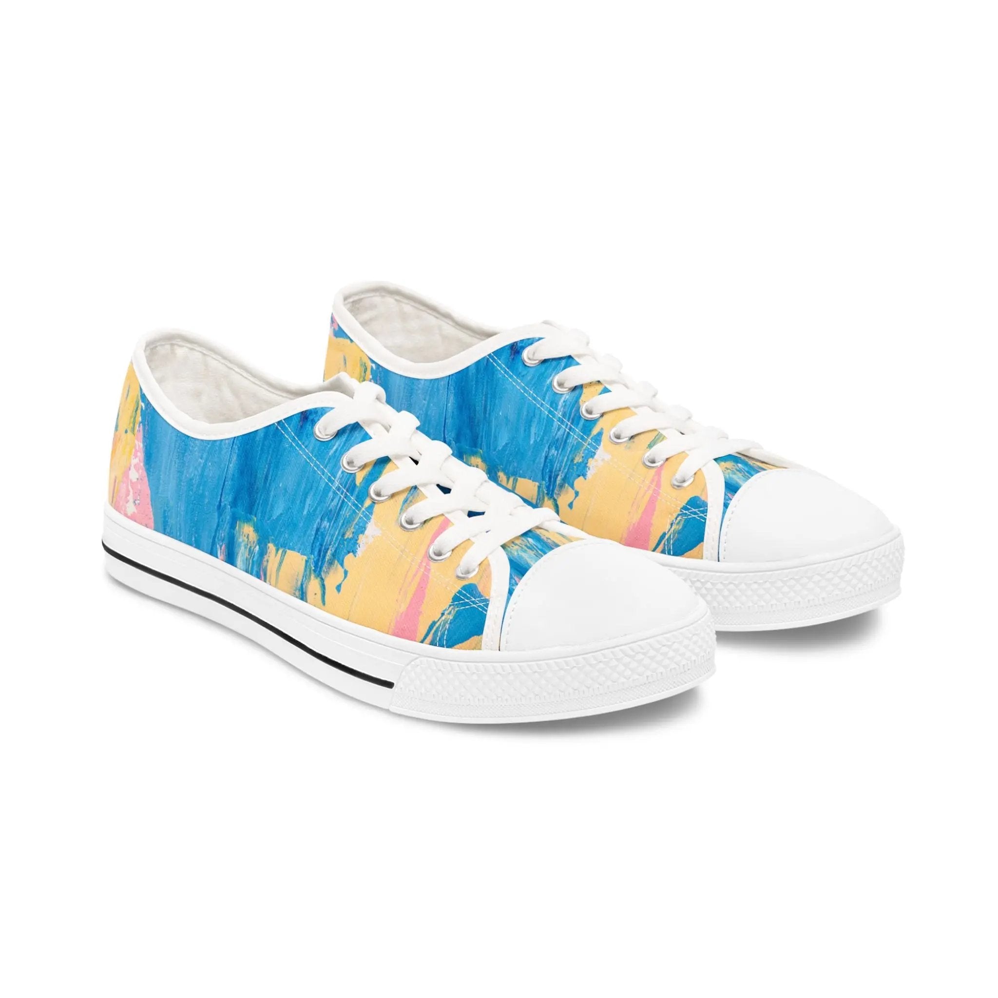 Colorful Art-Inspired Women's Low Top Sneakers Printify