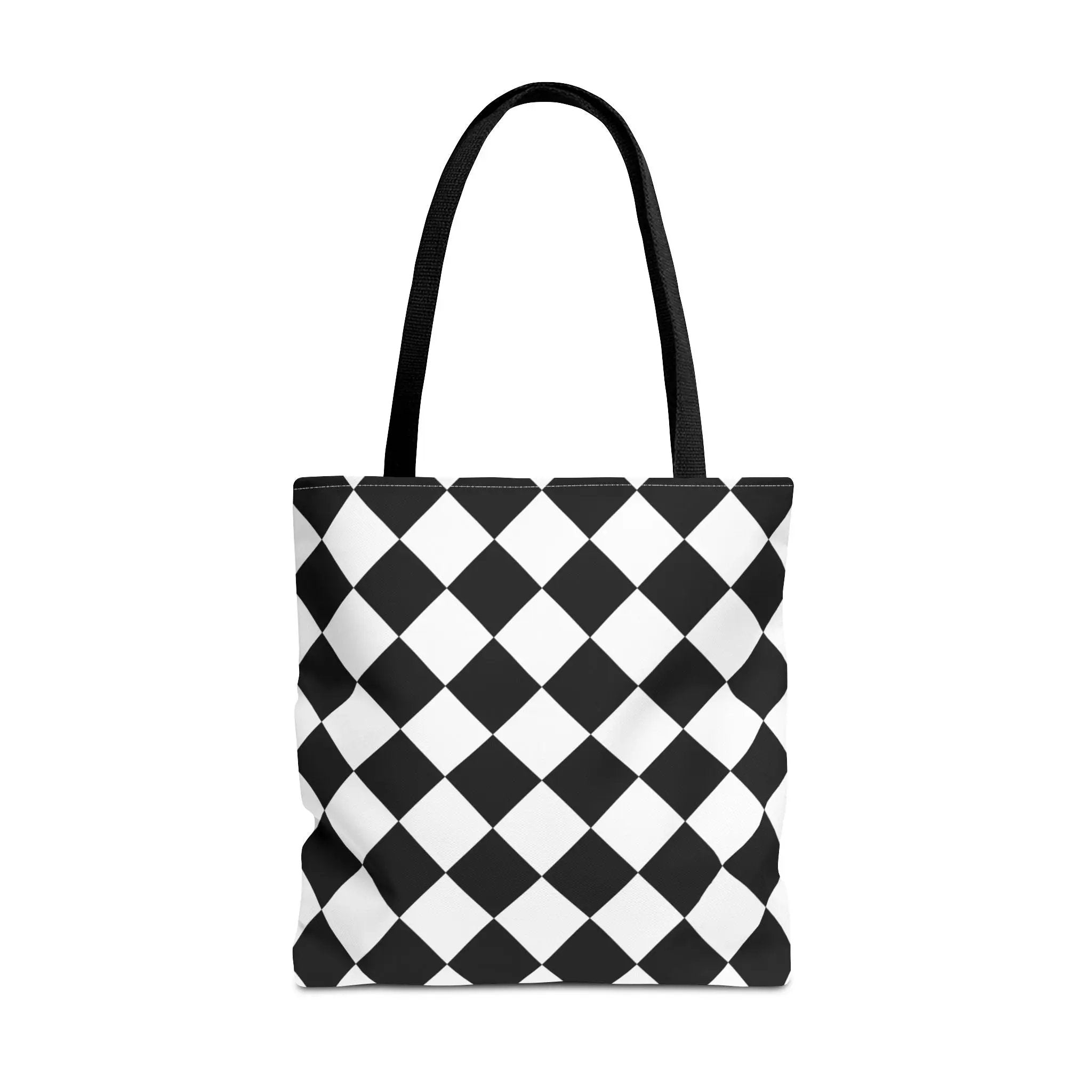 Like&Share Stylish Stripe Tote Bag - Modern Black and Mint Design for Everyday Use Printify