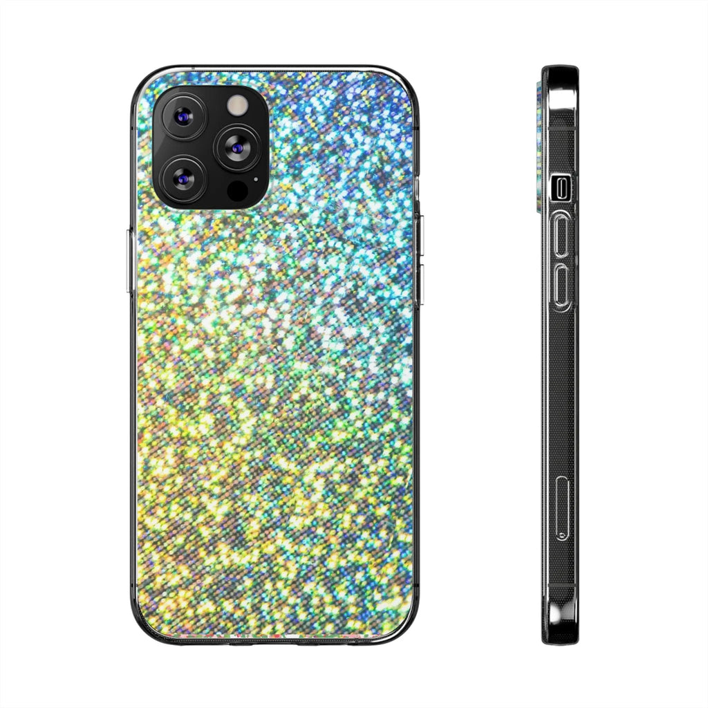 Like&Share Sparkling Clear Silicone Phone Case - Trendy Glitter Design for Stylish Protection Printify