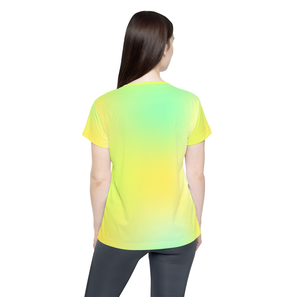 Women's Gradient Sports Jersey — Neon Yellow Green Athletic Tee