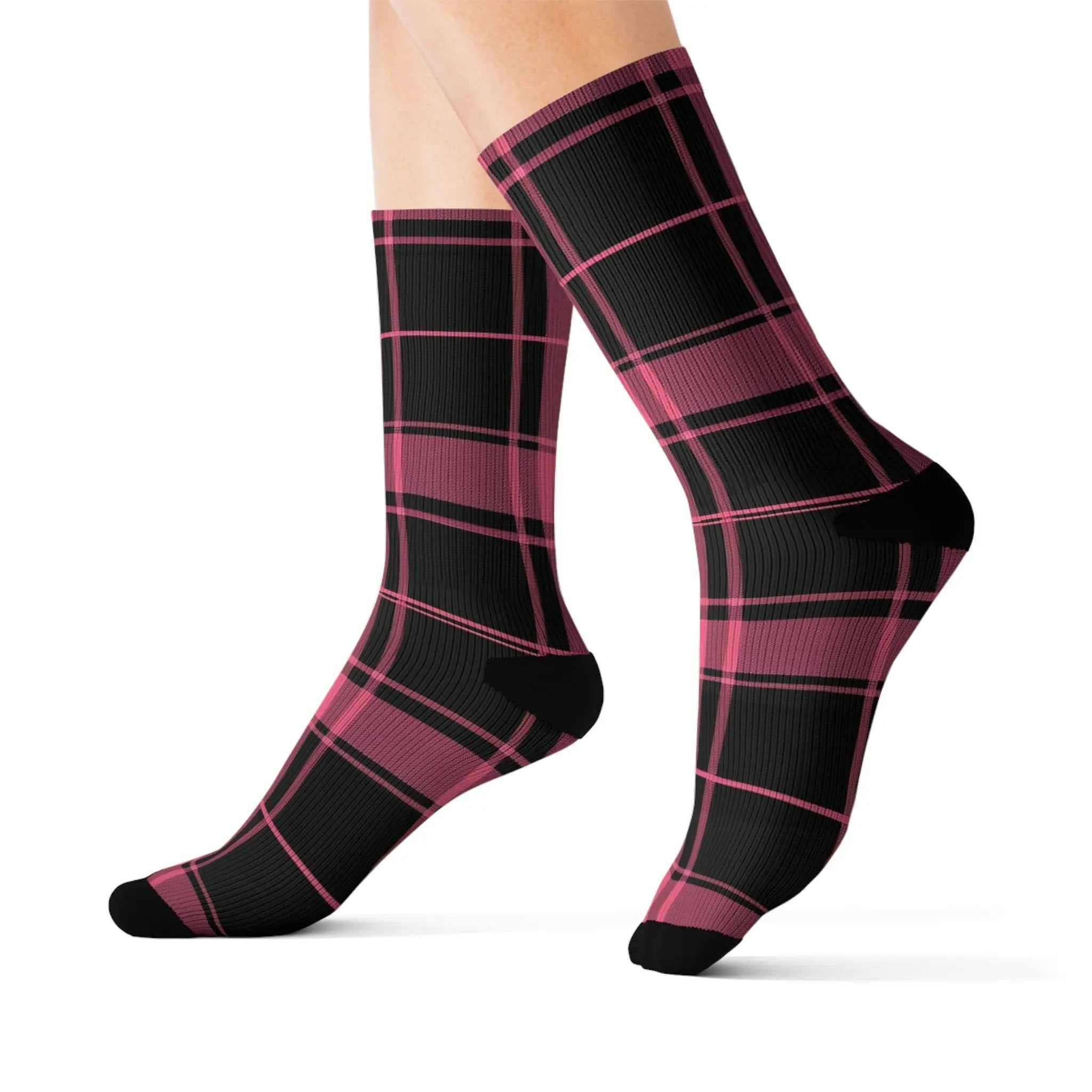 Plaid Pattern Sublimation Socks | Cozy Comfort, Fun Gift, Stylish Accessory, Perfect for Daily Wear, Trendy Sock Collection Printify