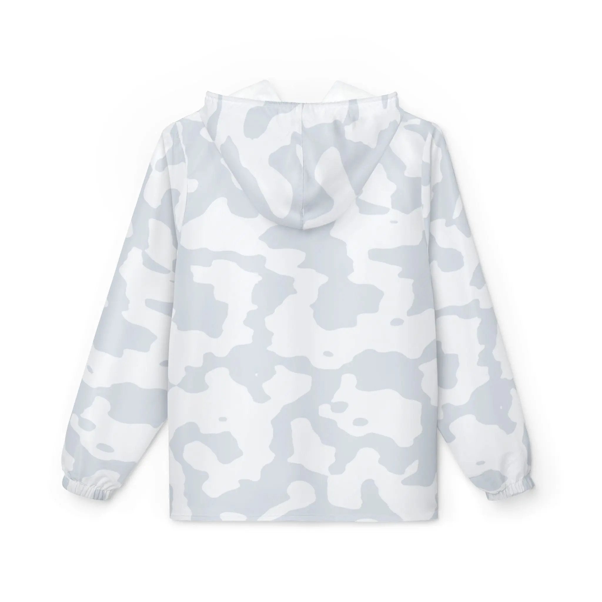 Like&Share Stylish Gray Camo Windbreaker Jacket for Outdoor Adventures Printify