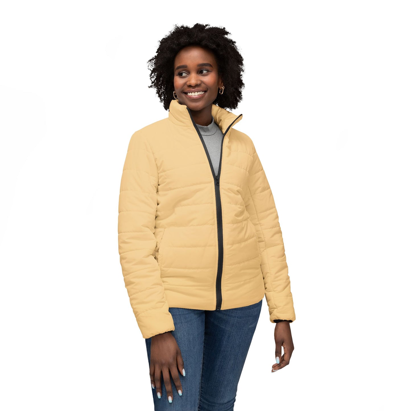 Like a star Cozy Women’s Puffer Jacket - Stylish Yellow Winter Outerwear