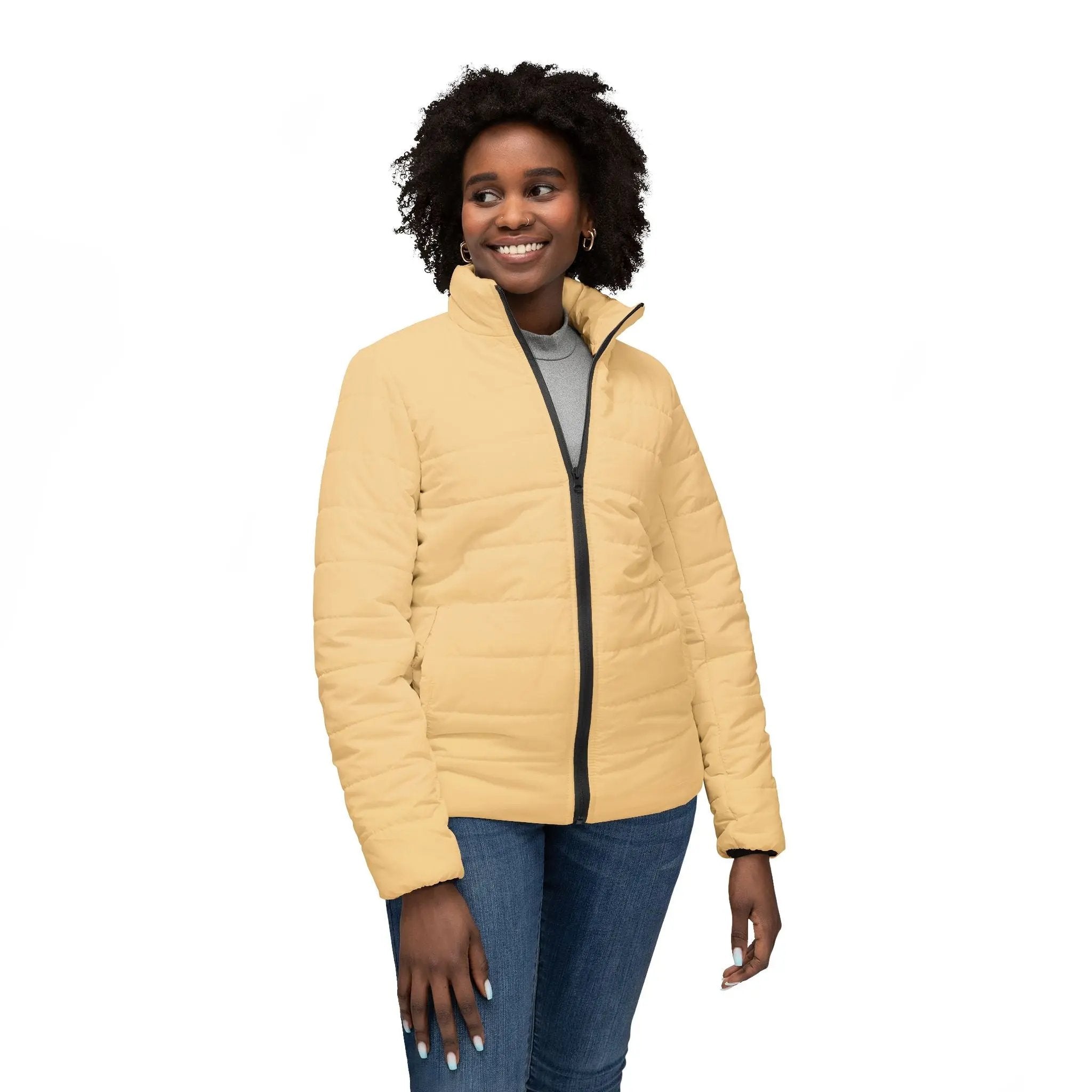 Like a star Cozy Women’s Puffer Jacket - Stylish Yellow Winter Outerwear Printify
