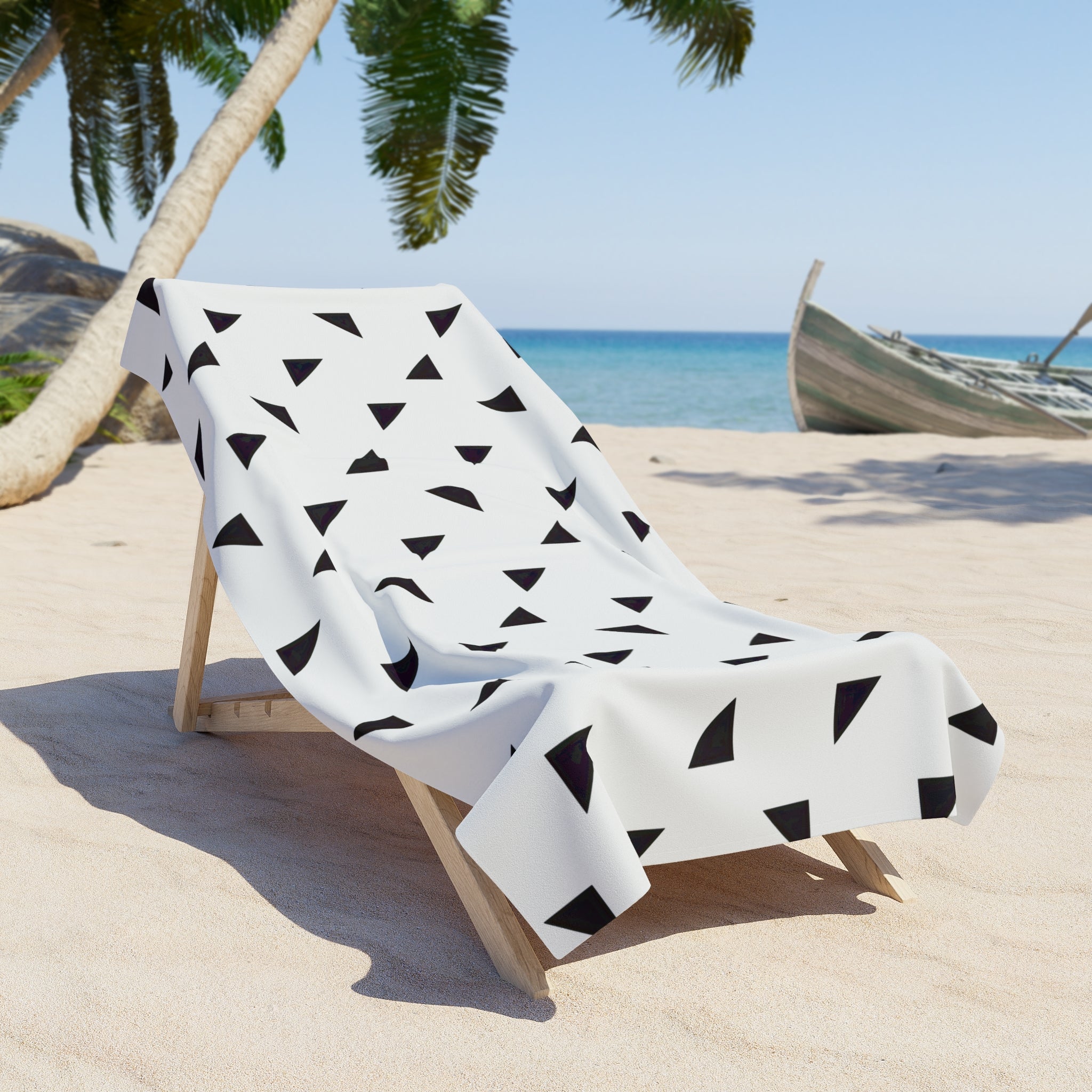 Geometric Black Triangle Towel