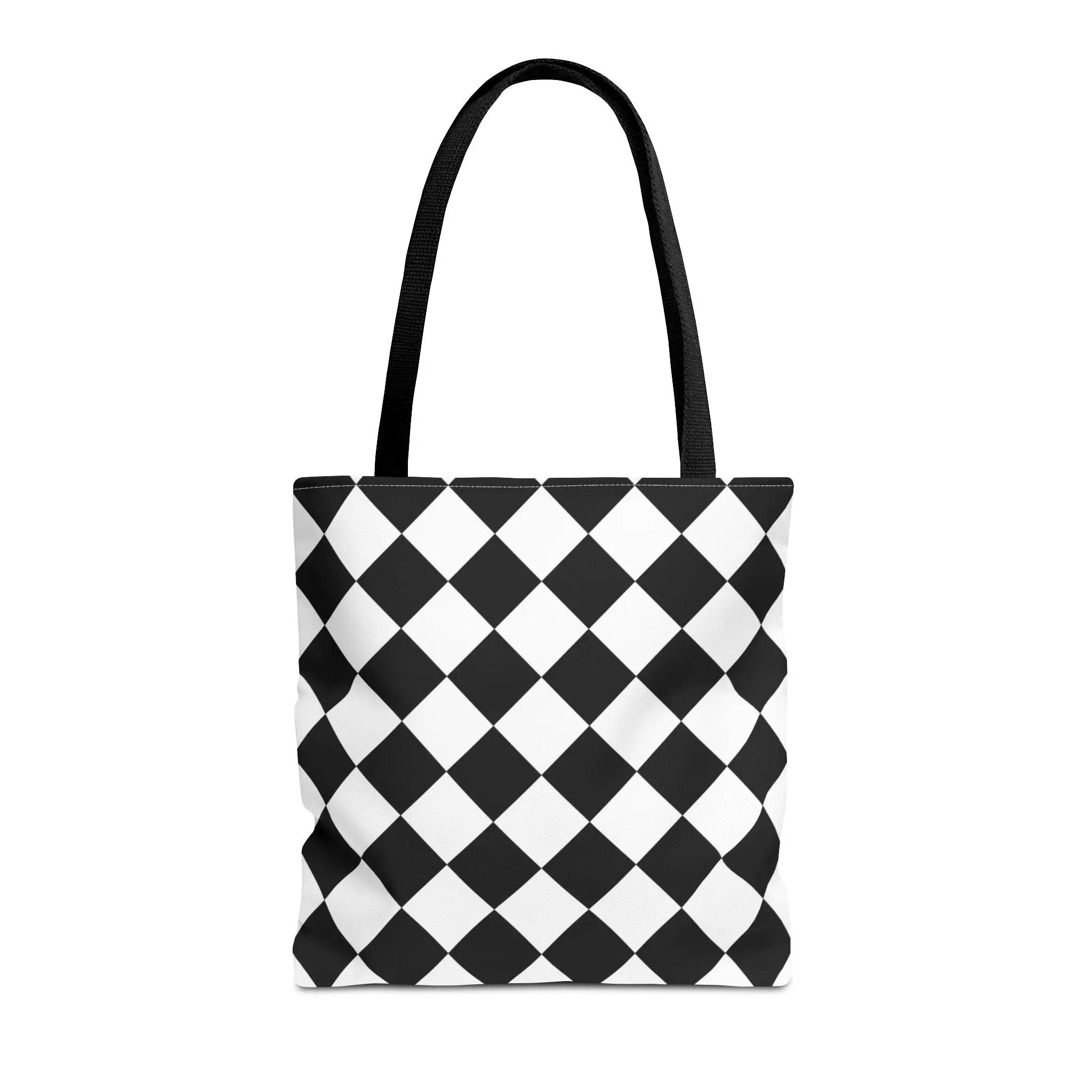 Like&Share Stylish Stripe Tote Bag - Modern Black and Mint Design for Everyday Use Printify