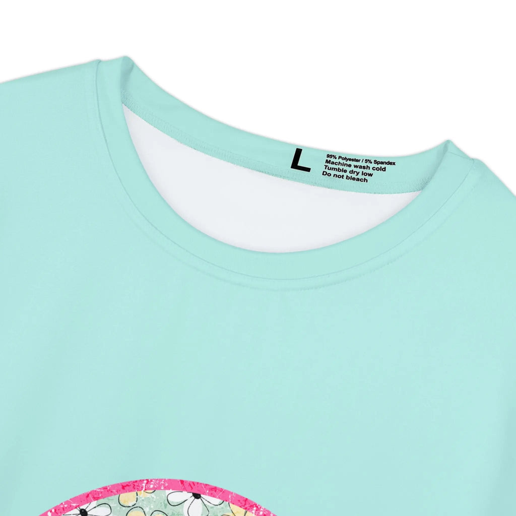 Like&Share Floral Smiley Women's Short Sleeve Shirt - Cheerful Summer Tee Printify