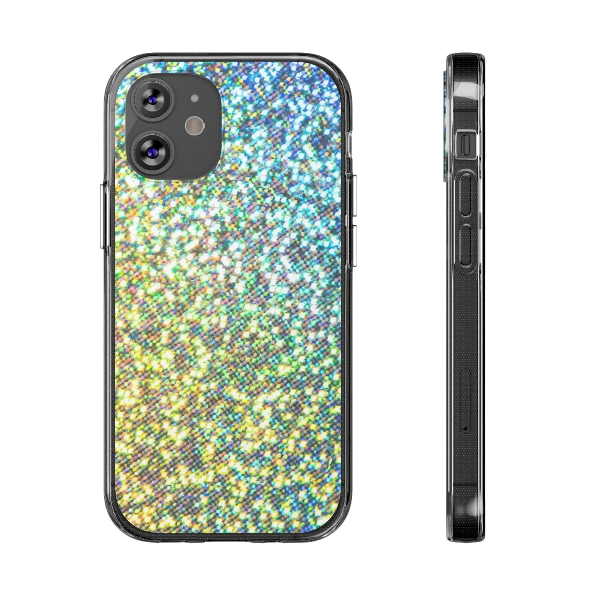 Like&Share Sparkling Clear Silicone Phone Case - Trendy Glitter Design for Stylish Protection Printify