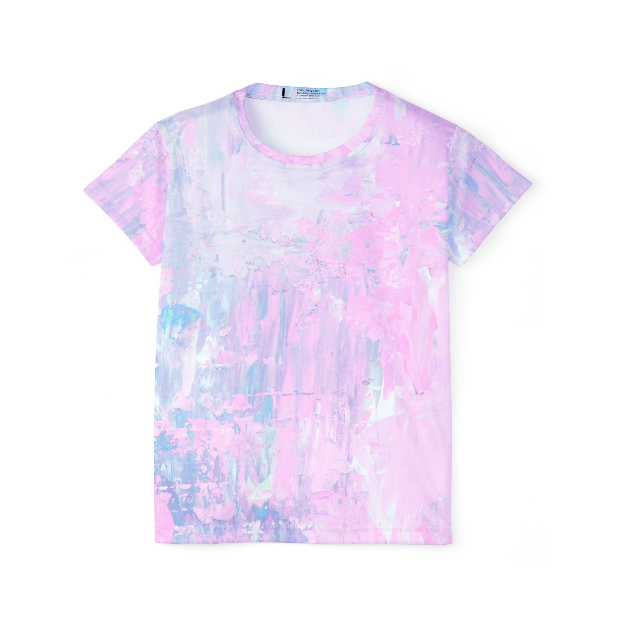 Pastel Watercolor Women's Sports Jersey — Pink Lavender AOP Athletic Tee