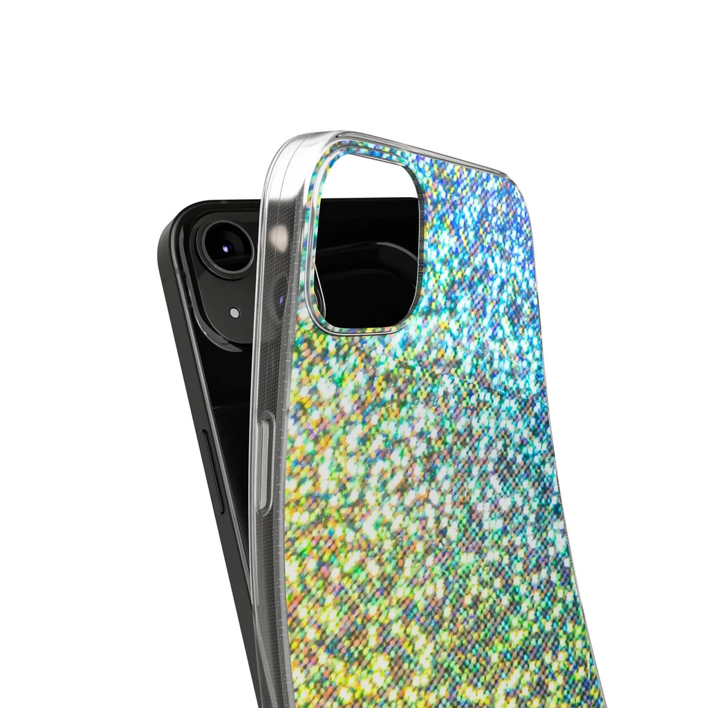 Like&Share Sparkling Clear Silicone Phone Case - Trendy Glitter Design for Stylish Protection Printify