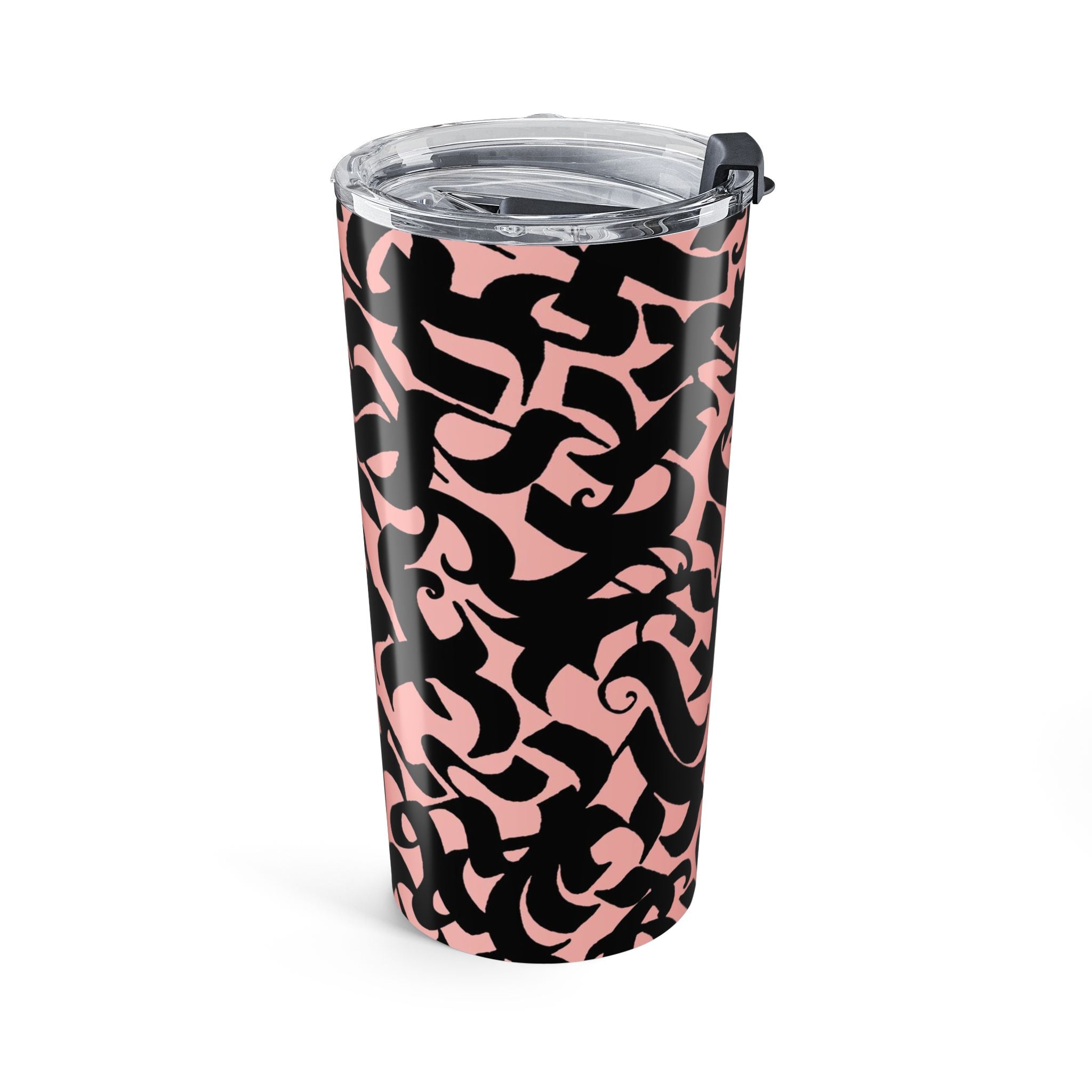 20oz Tumbler - Pink & Black Abstract Tribal Pattern Insulated Travel Cup