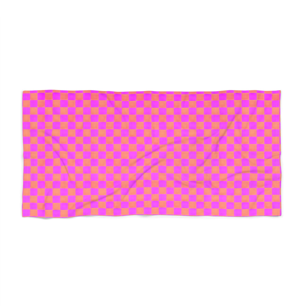 Pink & Orange Checkerboard  Towel