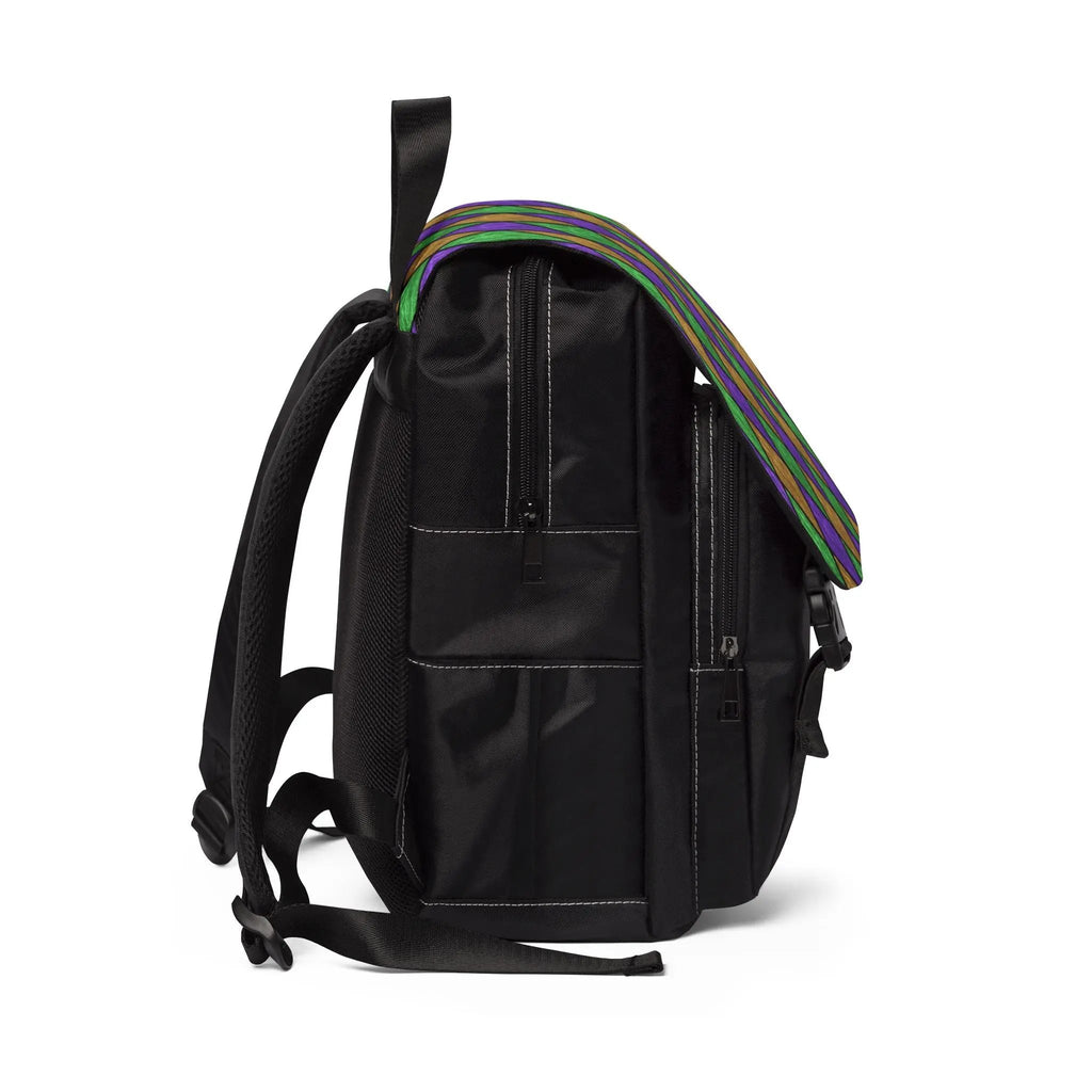 Black likes colors Vibrant Mardi Gras Backpack - Unisex Casual Shoulder Bag Printify